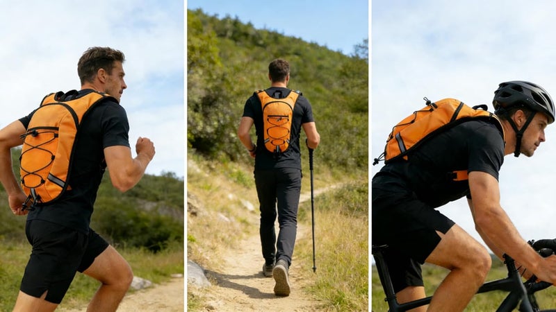 DEVONWIDE Lightweight Hydration Backpack 2L Water Bladder Pack for Running, Cycling, Hiking – Anti-Theft Water Backpack with Phone Holder, Trekking Pole Holder & Reflective Strips for Men & Women - Image 5